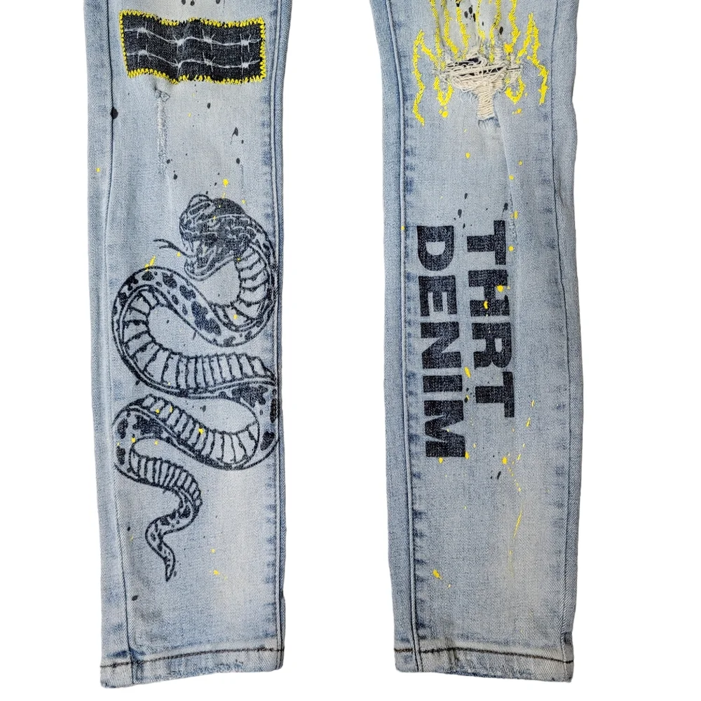 THRT DENIM serpent graphic print jeans - Picture 3 of 6